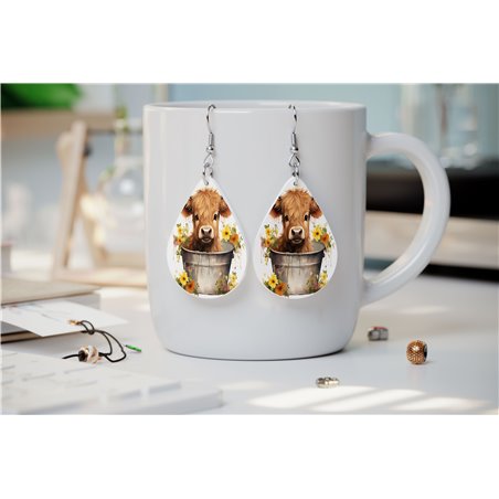 Teardrop Earrings - Highland Cattle - HCTDE(186)