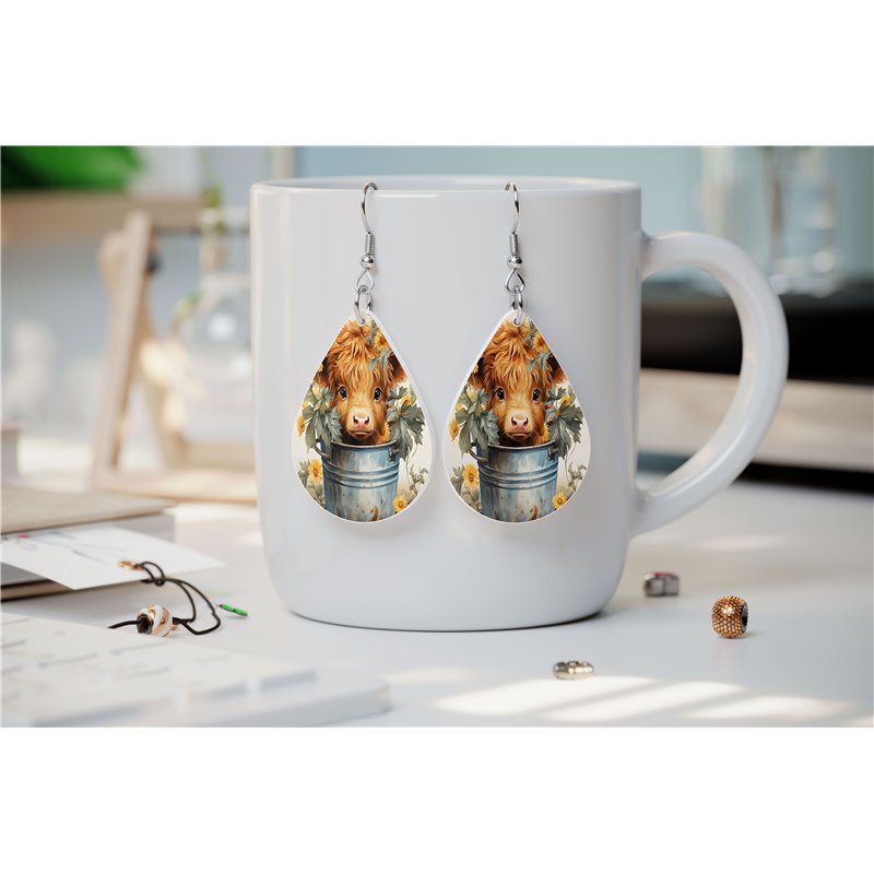 Teardrop Earrings - Highland Cattle - HCTDE(187)