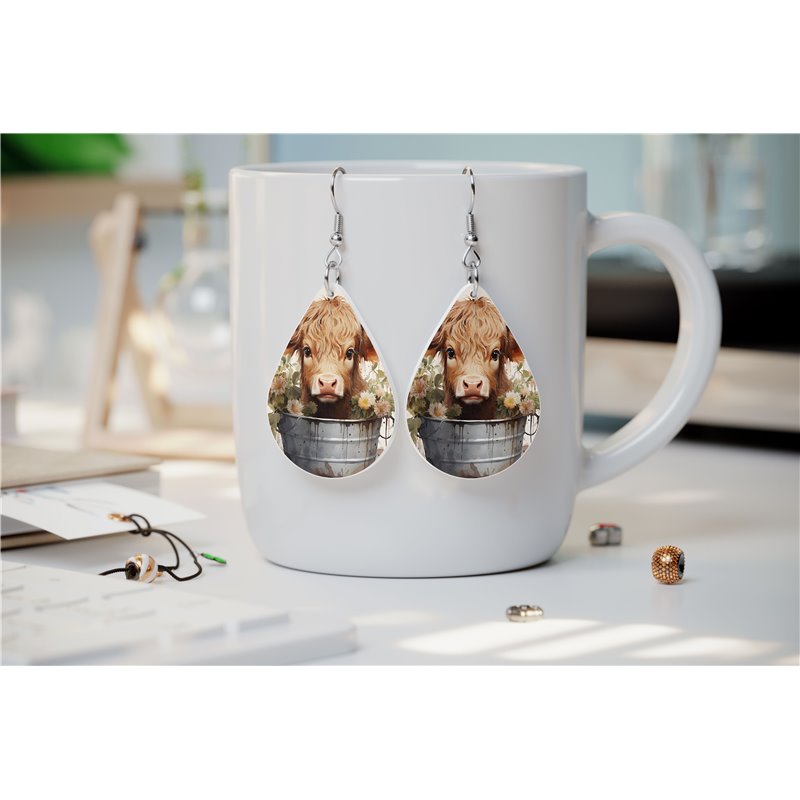 Teardrop Earrings - Highland Cattle - HCTDE(190)