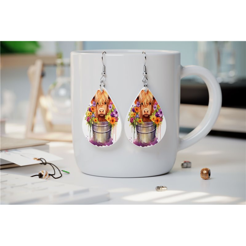 Teardrop Earrings - Highland Cattle - HCTDE(203)