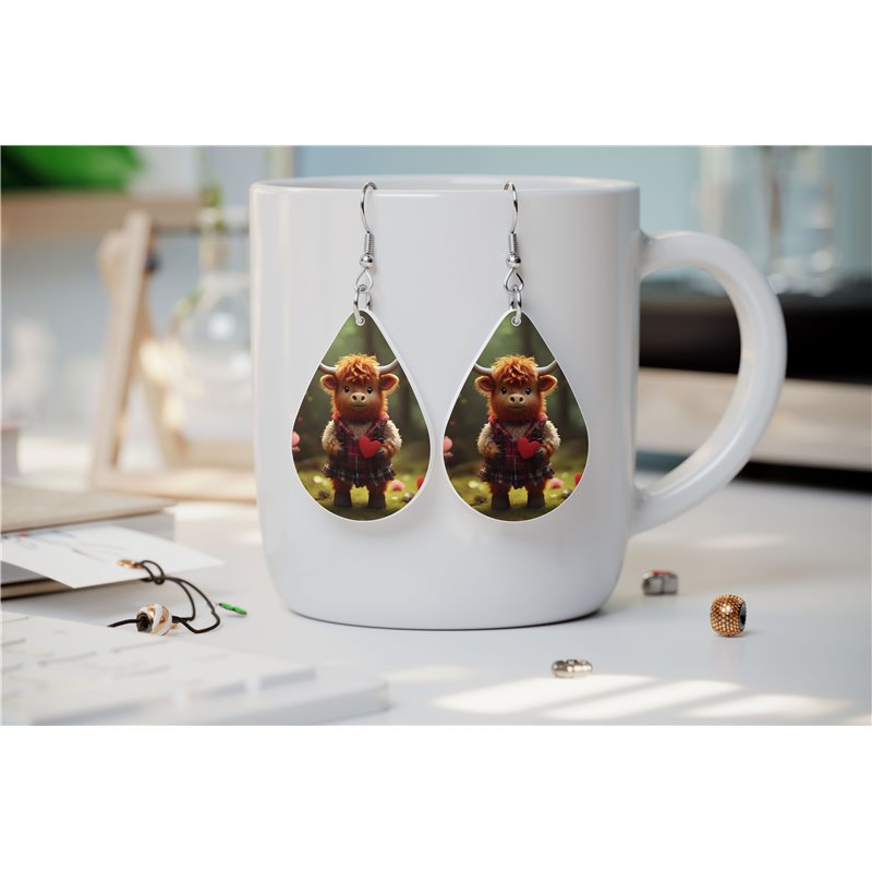 Teardrop Earrings - Highland Cattle - HCTDE(204)