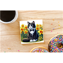 CERAMIC TILE COASTER/ TRIVET  - TUX(1)