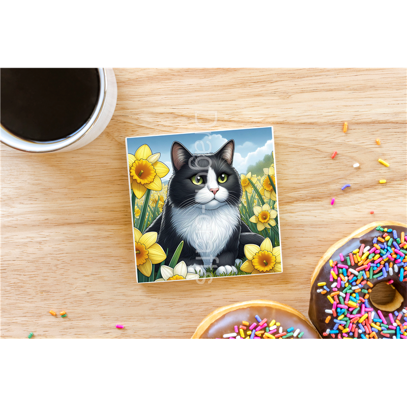 CERAMIC TILE COASTER/ TRIVET  - TUX(2)