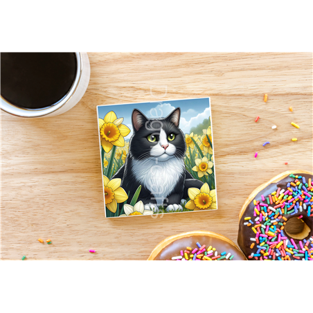 CERAMIC TILE COASTER/ TRIVET  - TUX(2)