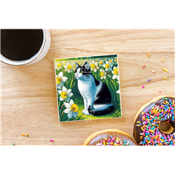 CERAMIC TILE COASTER/ TRIVET  - TUX(5)