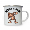 10oz White Enamel Mug - Strike a pose 1