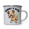 10oz White Enamel Mug - Strike a pose 36
