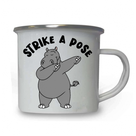 10oz White Enamel Mug - Strike a pose 32