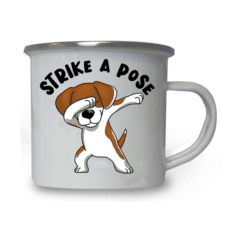 10oz White Enamel Mug - Strike a pose 28