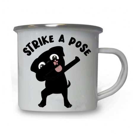 10oz White Enamel Mug - Strike a pose 27