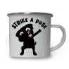10oz White Enamel Mug - Strike a pose 27