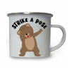 10oz White Enamel Mug - Strike a pose 25