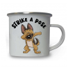 10oz White Enamel Mug - Strike a pose 24
