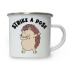 10oz White Enamel Mug - Strike a pose 21