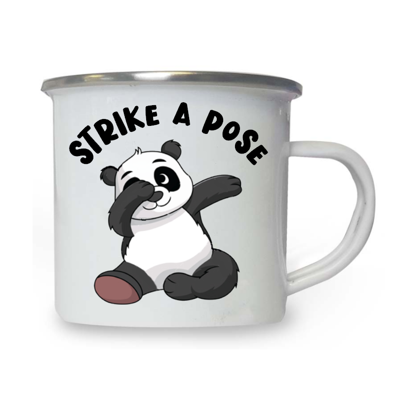 10oz White Enamel Mug - Strike a pose 15