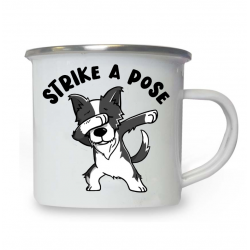 10oz White Enamel Mug - Strike a pose 11