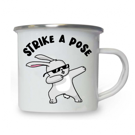 10oz White Enamel Mug - Strike a pose 9