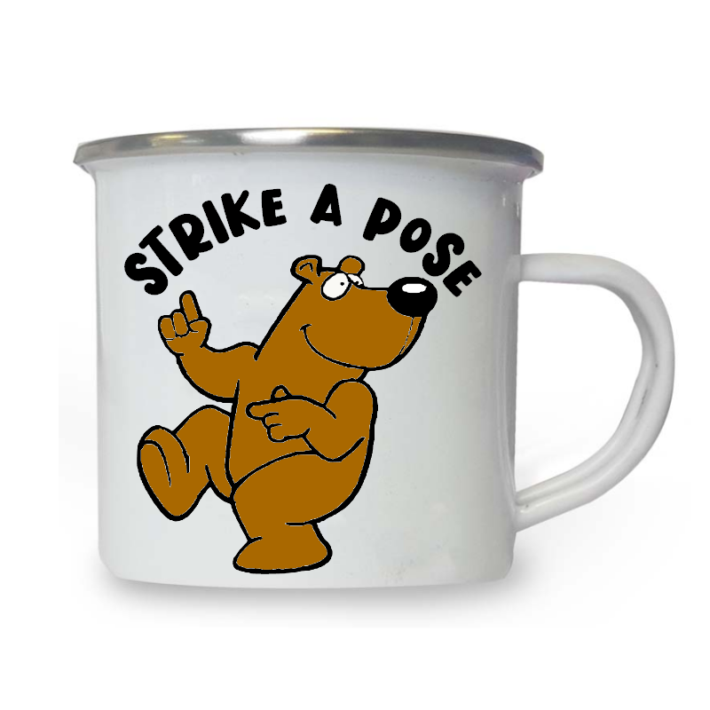 10oz White Enamel Mug - Strike a pose 7