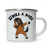 10oz White Enamel Mug - Strike a pose 6