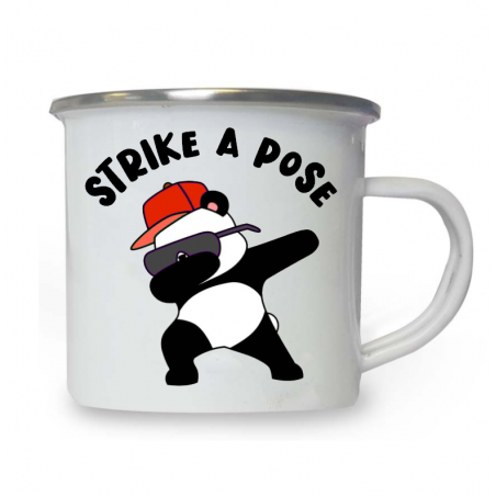 10oz White Enamel Mug - Strike a pose 4
