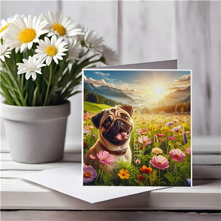 Greeting Card Matt 145x145mm - Pug(4)