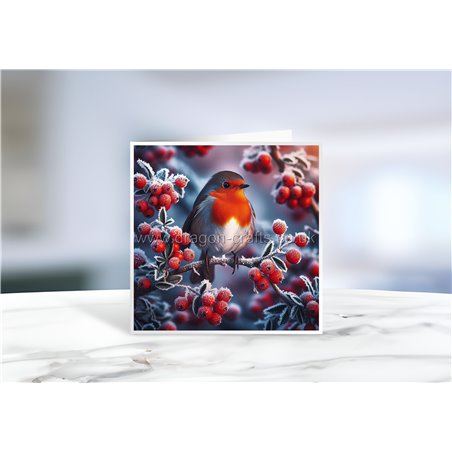 Greeting Card - Matt - 145x145mmRobin (16)