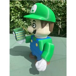 Chunky Luigi 3D Printed Display Model | Gamer Collectible Figure | 18cm Tall