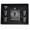 6 oz Black Hip Flask Gift Set  