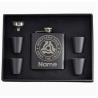6 oz Black Hip Flask Gift Set  