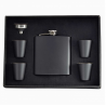 6 oz Black Hip Flask Gift Set  