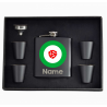 6 oz Black Hip Flask Gift Set  