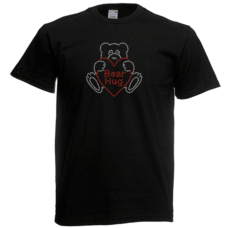 T Shirt - Rhinestone Hug Me Bear