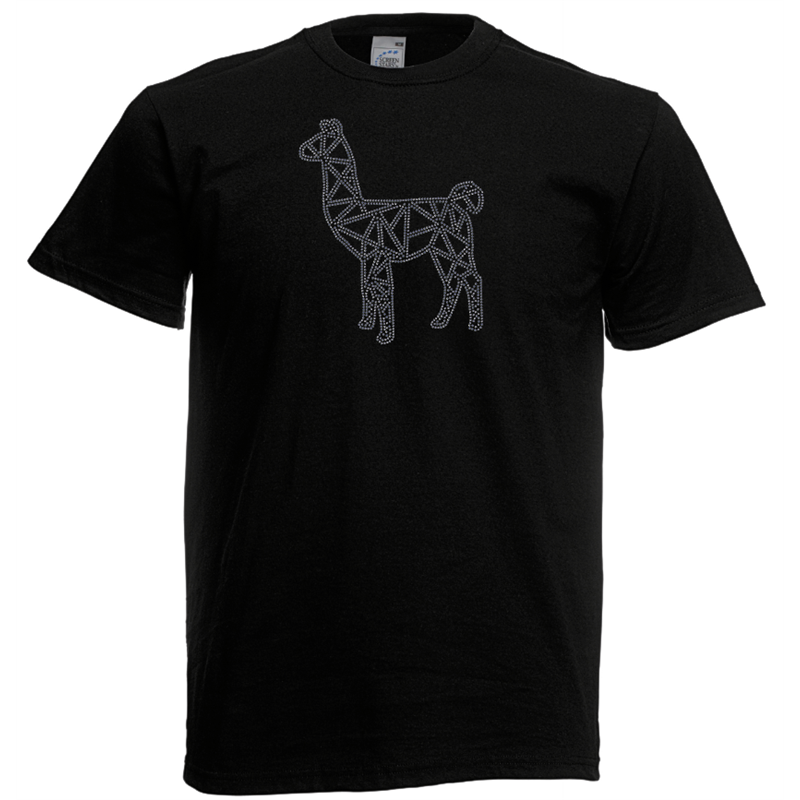 T Shirt - Rhinestone choice Geo Llama