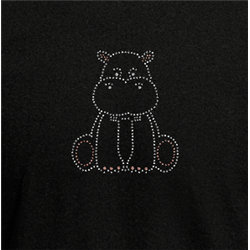 T Shirt - Rhinestone choice Hippo