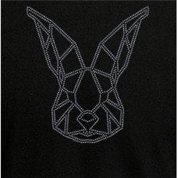 T Shirt - Rhinestone choice Geo Rabbit