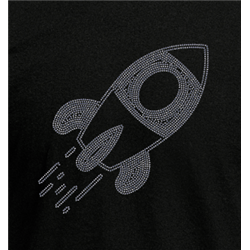 T Shirt - Rhinestone choice Filled Rocket