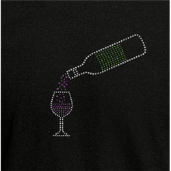 T Shirt - Rhinestone Wine