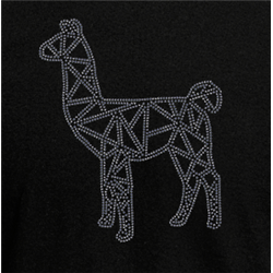 T Shirt - Rhinestone choice Geo Llama