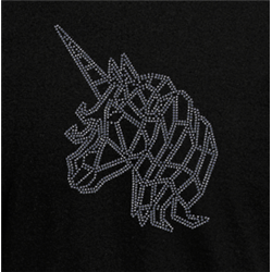 T Shirt - Rhinestone choice Geo Unicorn