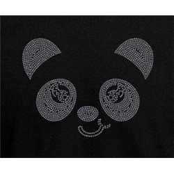 T Shirt - Rhinestone choice Panda Face