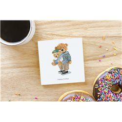 Teddy Bear TB(57) Ceramic Coaster - 10cm
