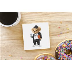 Teddy Bear TB(65) Ceramic Coaster - 10cm
