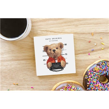 Teddy Bear TB(77) Ceramic Coaster - 10cm