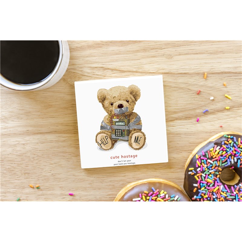 Teddy Bear TB(78) Ceramic Coaster - 10cm