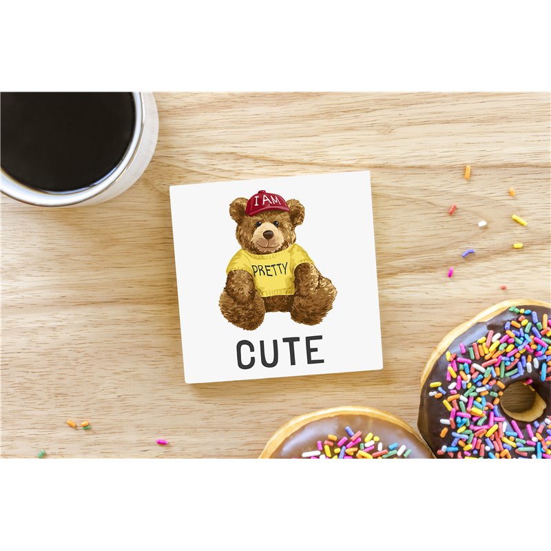 Teddy Bear TB(80) Ceramic Coaster - 10cm