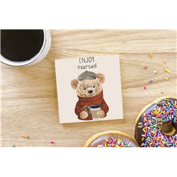 Teddy Bear TB(91) Ceramic Coaster - 10cm