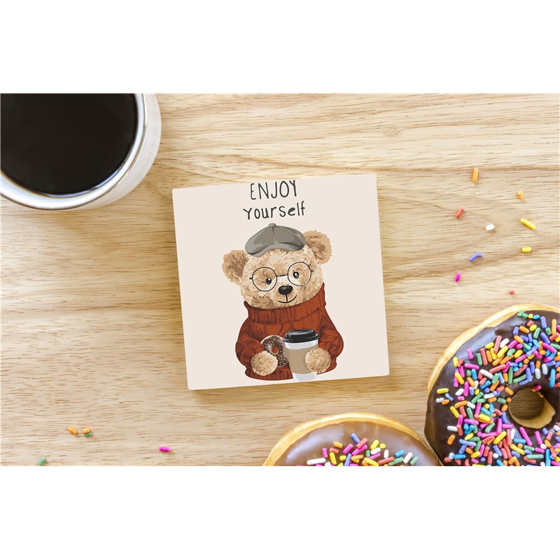 Teddy Bear TB(91) Ceramic Coaster - 10cm