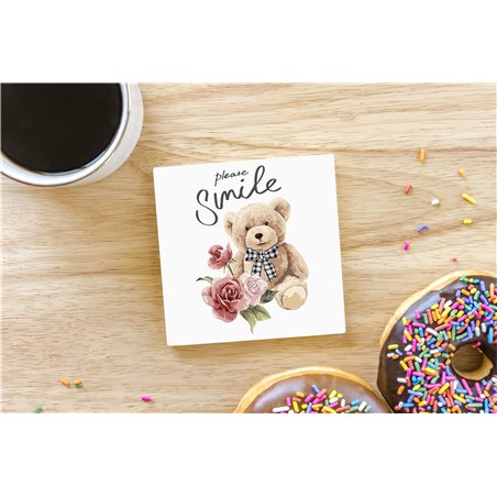 Teddy Bear TB(163) Ceramic Coaster - 10cm