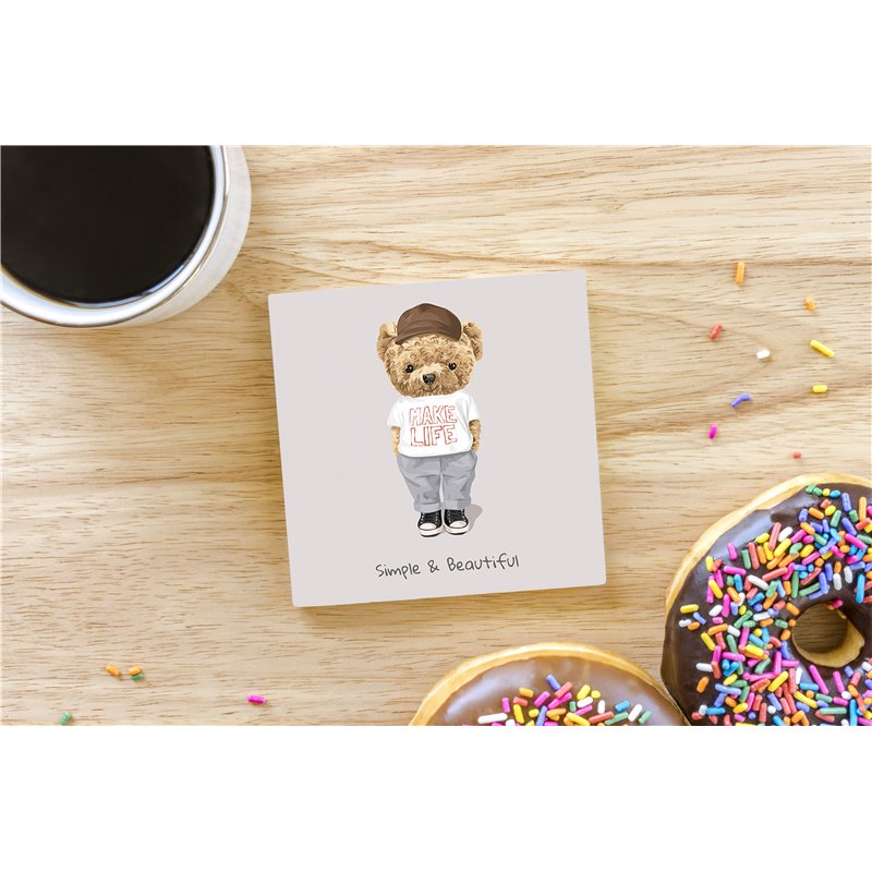 Teddy Bear TB(182) Ceramic Coaster - 10cm