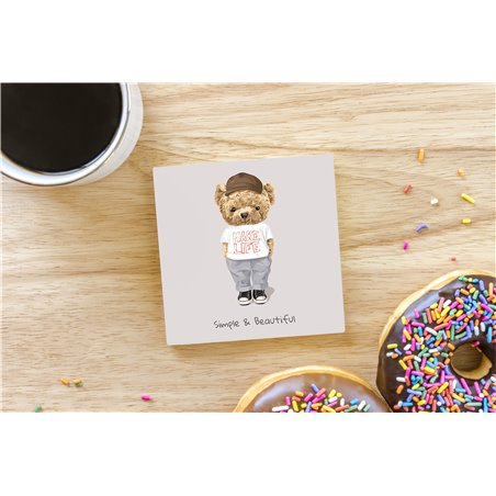 Teddy Bear TB(182) Ceramic Coaster - 10cm